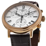 Tissot Carson Premium Chronograph Silver Dial Brown Leather Strap Watch For Men - T122.417.36.033.00 Buy Now By Tissot