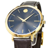 Movado Ultra Slim Blue Dial Brown Leather Strap Watch For Women - 0607092 Buy Now By Movado