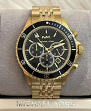 Michael Kors Bayville Chronograph Black Dial Gold Steel Strap Watch For Men - MK8726 Buy Now By Michael Kors