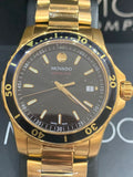 Movado Series 800 Black Dial Gold Steel Strap Watch For Men - 2600145 Buy Now By Movado