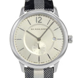 Burberry The Classic Horseferry Silver Dial Black Leather Strap Watch for Men - BU10002 Buy Now By Burberry