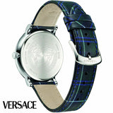 Versace V-Circle The Clans Edition Blue Dial Blue & Green Leather Strap Watch for Women - VEBQ00118 Buy Now By Versace