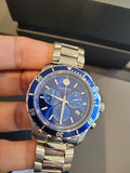 Movado Series 800 Chronograph Blue Dial Silver Steel Strap Watch For Men - 2600141 Buy Now By Movado