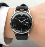 Emporio Armani Aviator Quartz Black Dial Black Leather Strap Watch For Men - AR11336 Buy Now By Emporio Armani