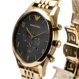 Emporio Armani Classic Chronograph Black Dial Gold Steel Strap Watch For Men - AR1893 Buy Now By Emporio Armani
