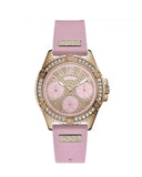Guess Frontier Diamonds Rose Gold Dial Pink Rubber Strap Watch For Women - W1160L5 Buy Now By Guess