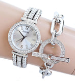 Guess Gala Diamonds Silver Dial Silver Steel Strap Watch for Women - GW0401L1 Buy Now By Guess