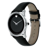 Movado Museum Black Dial Black Leather Strap Watch For Men - 606502 Buy Now By Movado
