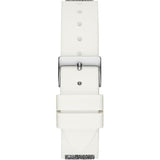Guess Swirl Quartz Silver Dial White Silicone Strap Watch for Women - W1096L1 Buy Now By Guess
