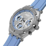 Guess Heiress Diamonds Blue Dial Blue Rubber Strap Watch for Women - GW0407L1 Buy Now By Guess