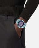 Versace Icon Active Chronograph Purple Dial Blue Silicone Strap Watch For Men - VEZ701523 Buy Now By Versace