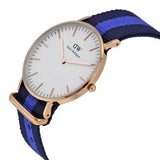 Daniel Wellington Classic Swansea White Dial Two Tone Nylon Strap Watch For Women - 0504DW Buy Now By Daniel Wellington