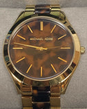 Michael Kors Slim Runway Tortoise Shell Dial Two Tone Steel Strap Watch for Women - MK4284 Buy Now By Michael Kors