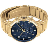Tommy Hilfiger Daniel Chronograph Blue Dial Gold Steel Strap Watch for Men - 1710384 Buy Now By Tommy Hilfiger