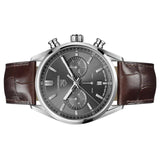 Tag Heuer Carrera Chronograph Grey Dial Brown Leather Strap Watch for Men - CBN2012.FC6483 Buy Now By Tag Heuer