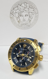 Versace Casual Chronograph Blue Dial Blue Leather Strap Watch for Men - VERG004-18 Buy Now By Versace