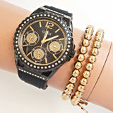 Guess Starlight Black Dial Black Rubber Strap Watch for Women - W0846L1 Buy Now By Guess