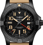 Breitling Avenger Automatic GMT 45 Black Dial Brown Nylon Strap Watch for Men - V32395101B1X1 Buy Now By Breitling