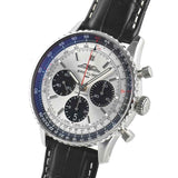 Breitling Navitimer B01 Chronograph 43 Silver Dial Black Leather Strap Watch for Men - AB0138241G1P1 Buy Now By Breitling