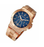 Michael Kors Bel Aire Blue Dial Rose Gold Steel Strap Watch for Women - MK5410 Buy Now By Michael Kors