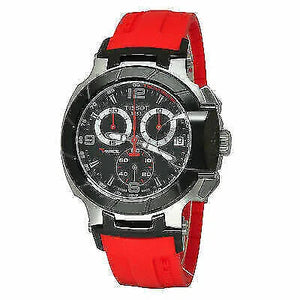 Tissot T Race Chronograph Black Dial Red Rubber Strap Watch for Men - T048.417.27.057.01 Buy Now By Tissot