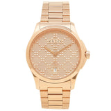 Gucci G Timeless Quartz Gold Dial Gold Steel Strap Watch For Women - YA126482 Buy Now By Gucci