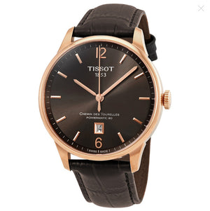 Tissot T Classic Chemin Des Tourelles Powermatic 80 Brown Dial Brown Leather Strap Watch for Men - T099.407.36.447.00 Buy Now By Tissot