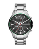Armani Exchange Hampton Chronograph Black Dial Silver Steel Strap Watch For Men - AX2163 Buy Now By Armani Exchange