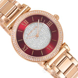 Michael Kors Caitlin Red Dial Rose Gold Stainless Steel Strap Watch for Women - MK3377 Buy Now By Michael Kors