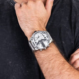 Diesel Mr. Daddy Chronograph Silver Dial Silver Steel Strap Watch For Men - DZ7421 Buy Now By Diesel