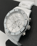 Emporio Armani Ceramic Chronograph White Dial White Ceramic Strap Watch For Men - AR1424 Buy Now By Emporio Armani