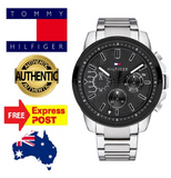 Tommy Hilfiger Iconic Quartz Black Dial Silver Steel Strap Watch for Men - 1791564 Buy Now By Tommy Hilfiger