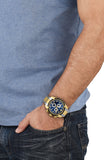 Versace V-Ray Chronograph Quartz Blue Dial Two Tone Steel Strap Watch For Men - VE2I01021 Buy Now By Versace