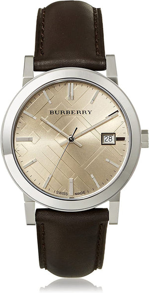 Burberry The City Gold Dial Brown Leather Strap Watch for Men - BU9011 Buy Now By Burberry