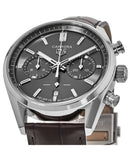 Tag Heuer Carrera Chronograph Grey Dial Brown Leather Strap Watch for Men - CBN2012.FC6483 Buy Now By Tag Heuer