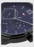 Tommy Hilfiger Damon Quartz Chronograph Blue Dial Black Steel Strap Watch for Men - 1791454 Buy Now By Tommy Hilfiger