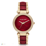 Michael Kors Parker Mother of Pearl Red Dial Two Tone Steel Strap Watch for Women - MK6427 Buy Now By Michael Kors