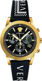 Versace Sports Tech Chronograph Black Dial Black Rubber Strap Watch for Men - VELT00119 Buy Now By Versace