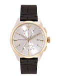 Emporio Armani Claudio Chronograph Silver Dial Black Leather Strap Watch For Men - AR11498 Buy Now By Emporio Armani