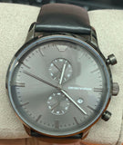 Emporio Armani Classic Grey Dial Grey Leather Strap Watch For Men - AR0388 Buy Now By Emporio Armani