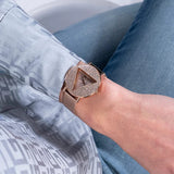Guess Iconic Diamonds Rose Gold Dial Rose Gold Mesh Bracelet Watch For Women - GW0477L3 Buy Now By Guess