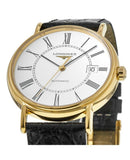 Longines Presence 25.5mm Automatic White Dial Black Leather Strap Watch for Women - L4.921.2.11.2 Buy Now By Longines