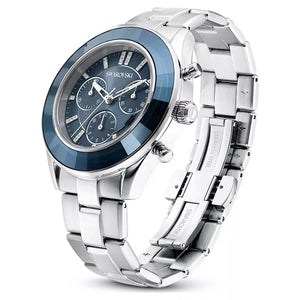 Swarovski Octea Lux Sport Chronograph Blue Dial Silver Steel Strap Watch for Women - 5610481 Buy Now By Swarovski