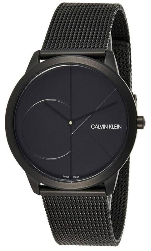 Calvin Klein Minimal Black Dial Black Mesh Bracelet Watch for Men - K3M514B1 Buy Now By Calvin Klein