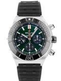 Breitling Super Chronomat B01 44 Green Dial Black Rubber Strap Watch for Men - AB0136251L1S1 Buy Now By Breitling