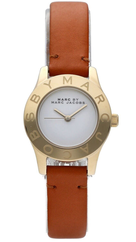 Marc Jacobs Mini Blade White Dial Brown Leather Strap Watch for Women - MBM1219 Buy Now By Marc Jacobs