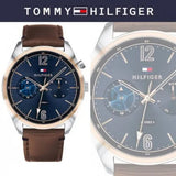 Tommy Hilfiger Deacan Blue Dial Brown Leather Strap Watch for Men - 1791549 Buy Now By Tommy Hilfiger