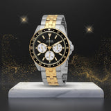 Guess Odyssey Black Dial Two Tone Steel Strap Watch For Men - W1107G6 Buy Now By Guess