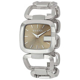 Gucci G Brown Square Brown Dial Silver Steel Strap Watch For Women - YA125402 Buy Now By Gucci