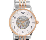 Emporio Armani Meccanico White Dial Two Tone Steel Strap Watch For Men - AR1921 Buy Now By Emporio Armani